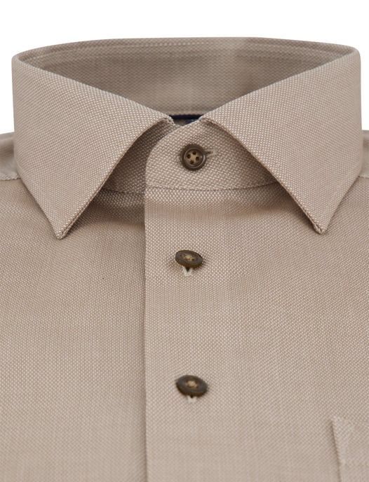 bruin overhemd Olymp semi-wide collar 100% katoen normale fit - Image 3