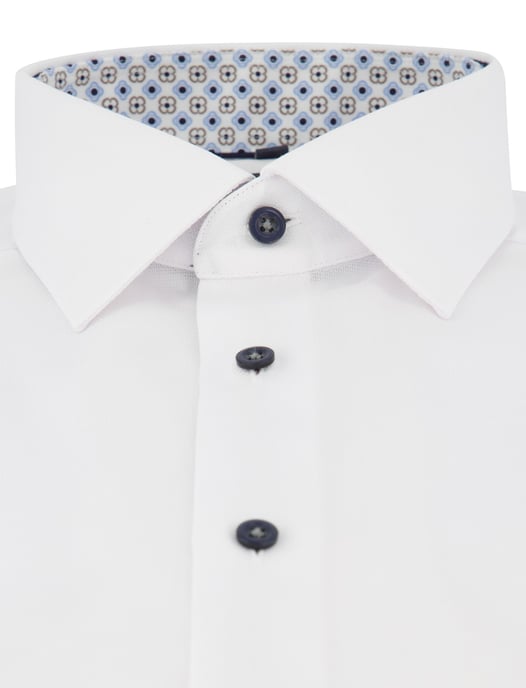 Wit overhemd Olymp semi-wide collar 100% katoen modern fit - Image 3
