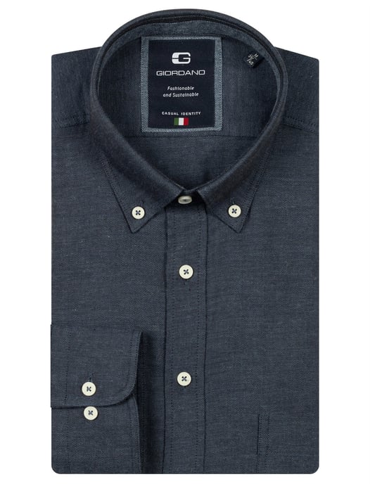 Giordano overhemd donkerblauw gemeleerd - Image 1