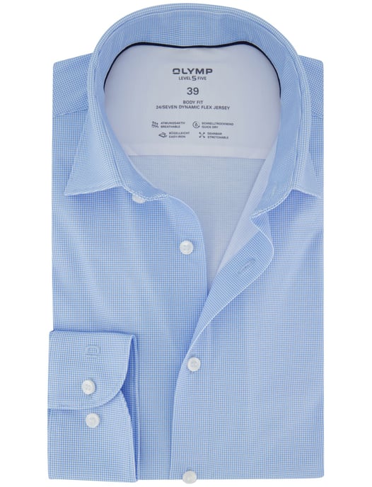 Wit stretch overhemd OLYMP body fit lange mouwen print - Image 1