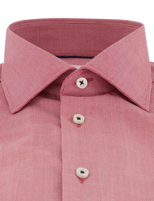 Rood overhemd met witte knopen Eterna met borstak - Image 3