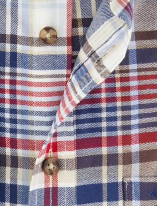 Fynch-Hatton overhemd ml 5 blauw rood geruit flanel - Image 4