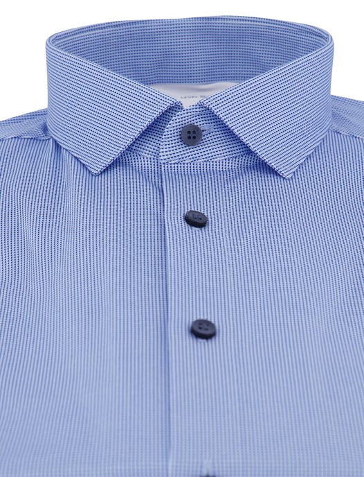 Olymp overhemd blauw body fit semi-wide collar - Image 3