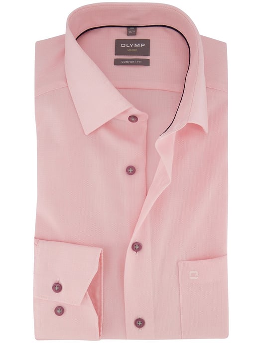 Roze overhemd OLYMP Comfort Fit katoen strijkvrij - Image 1