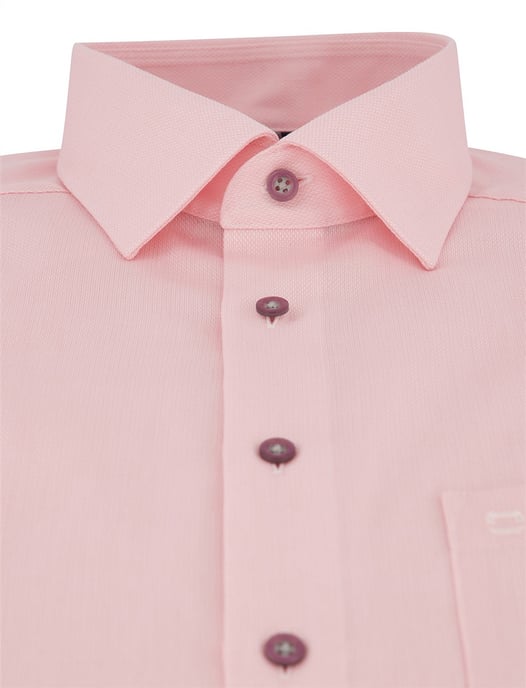 Roze overhemd OLYMP Comfort Fit katoen strijkvrij - Image 3