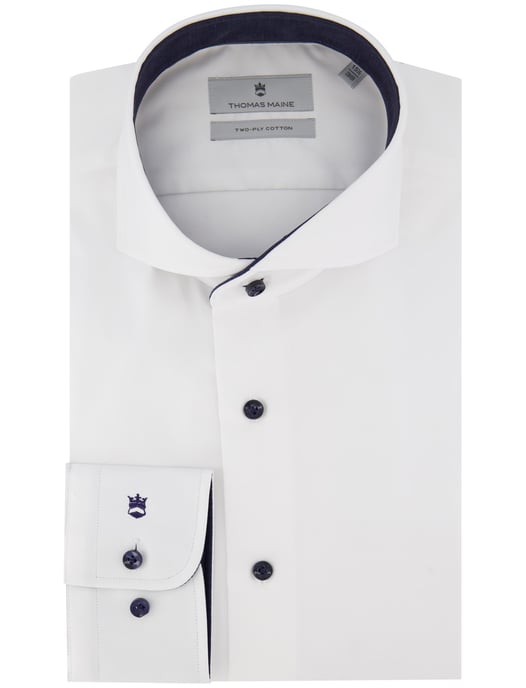Thomas Maine two-ply overhemd wit katoen - Image 2