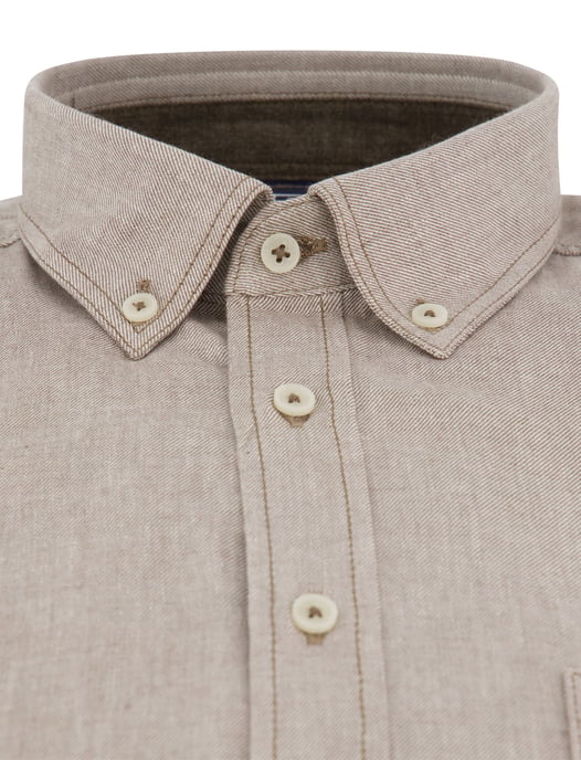 Giordano overhemd beige Regular Fit flanel button-down borstzak - Image 3