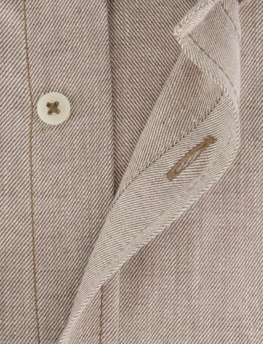 Giordano overhemd beige Regular Fit flanel button-down borstzak - Image 4
