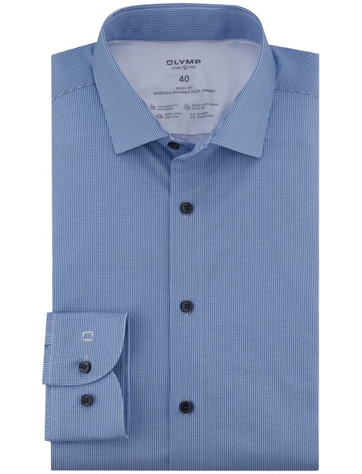 blauw geprint Olymp Level Five 24/Seven overhemd Dynamic Flex Jersey - Image 1