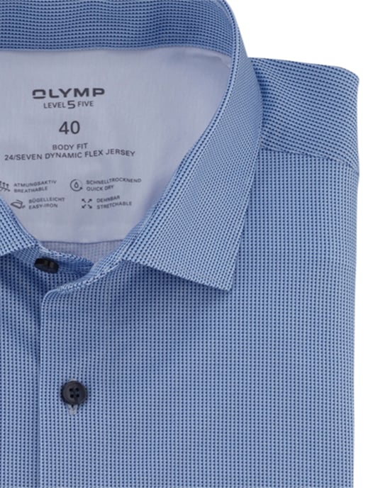 blauw geprint Olymp Level Five 24/Seven overhemd Dynamic Flex Jersey - Image 2