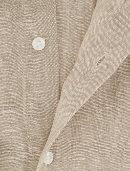 Overhemd Seidensticker slanke fit beige linnen - Image 4