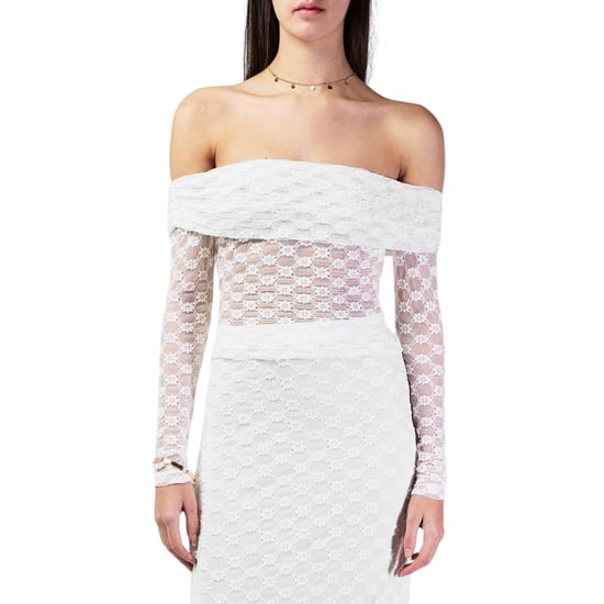 Bardot Dames/Dames Kanten Bardot Top (Wit) - Image 2