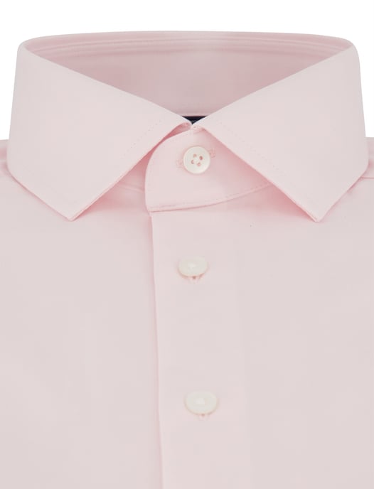 Modern fit Olymp overhemd roze witte knopen strijkvrij korte mouw - Image 3