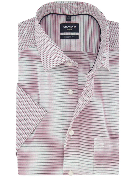 Modern fit Olymp overhemd rood semi-wide collar 100% katoen - Image 1