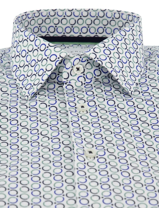 Blauw geprint korte mouw overhemd Eterna Modern Fit strijkvrij - Image 3
