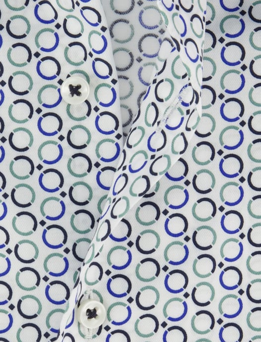 Blauw geprint korte mouw overhemd Eterna Modern Fit strijkvrij - Image 4