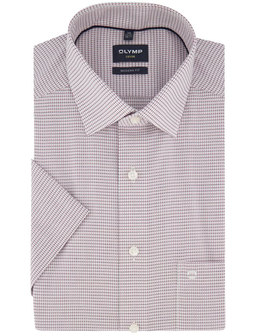 Modern fit Olymp overhemd rood semi-wide collar 100% katoen - Image 2