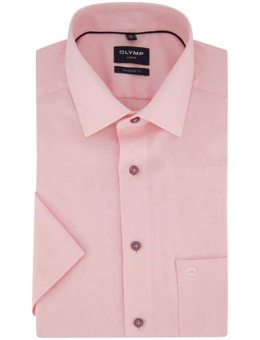 Korte mouw overhemd Olymp roze strijkvrij normale fit - Image 2