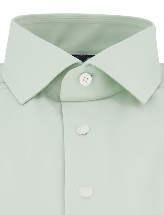 Modern fit Olymp overhemd groen witte knopen strijkvrij korte mouw - Image 3