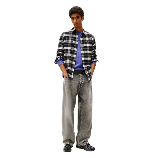 Tommy Jeans Geruit flanellen herenhemd met lange mouwen (Zwart) - Image 4