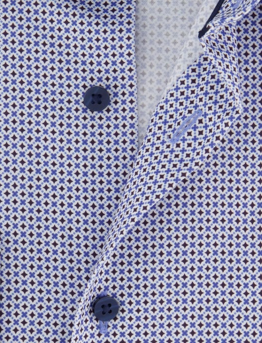 Modern Fit Eterna overhemd blauw geprint - Image 4
