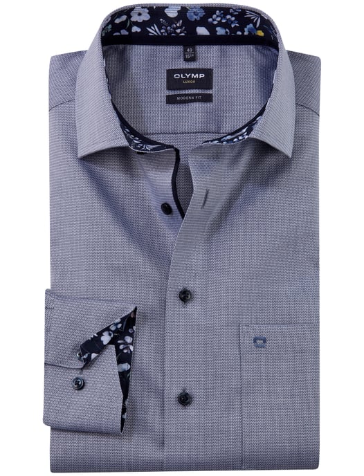donkerblauw Olymp overhemd Modern Fit met borstzak - Image 1