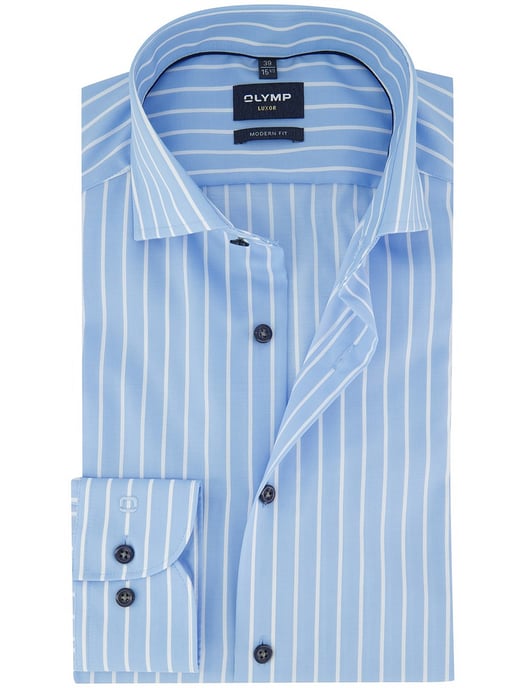 Gestreept business overhemd Olymp Luxor Modern Fit blauw - Image 3