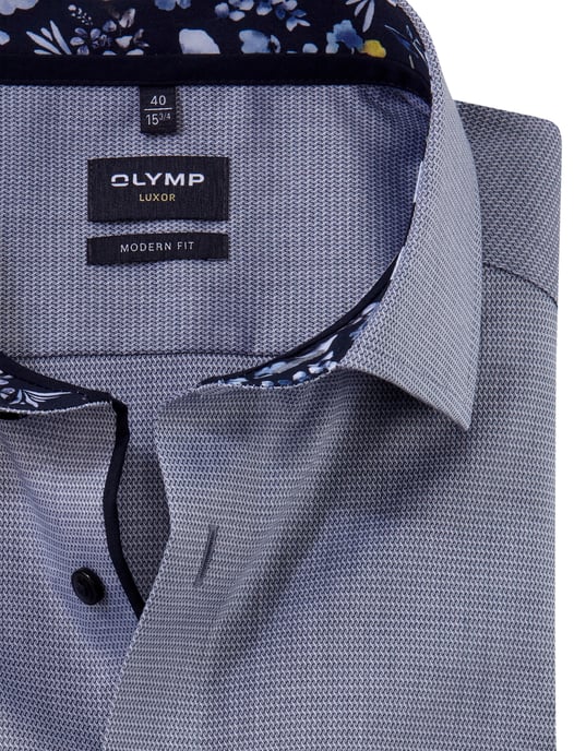 donkerblauw Olymp overhemd Modern Fit met borstzak - Image 2