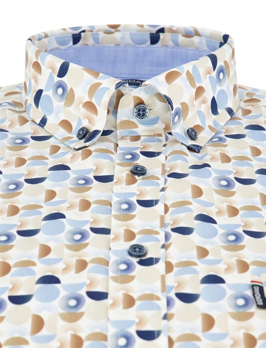 Wit Overhemd Giordano creme blauwe print Regular Fit - Image 3
