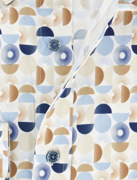 Wit Overhemd Giordano creme blauwe print Regular Fit - Image 4