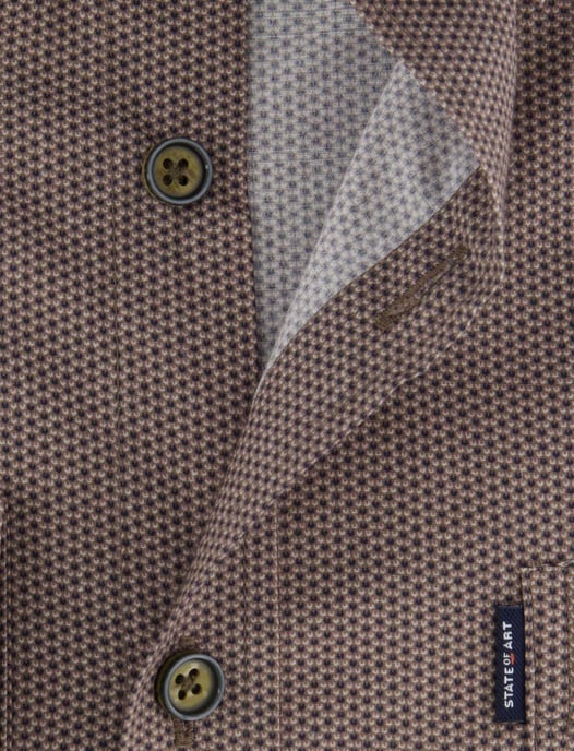 State of Art overhemd bruin geprint katoen - Image 4
