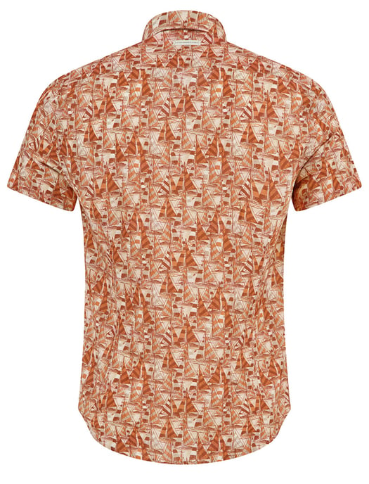 overhemd korte mouw oranje A Fished Named Fred met boten print - Image 2