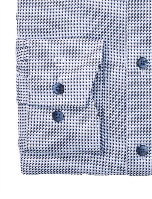 Olymp luxor modern fit overhemd blauw patroon - Image 3