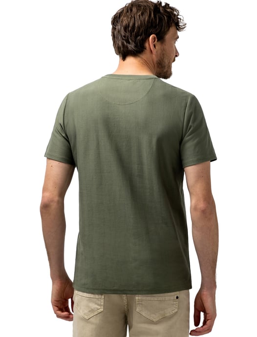 T shirts State of Art groen, T shirt met visgraatpatroon - Image 2