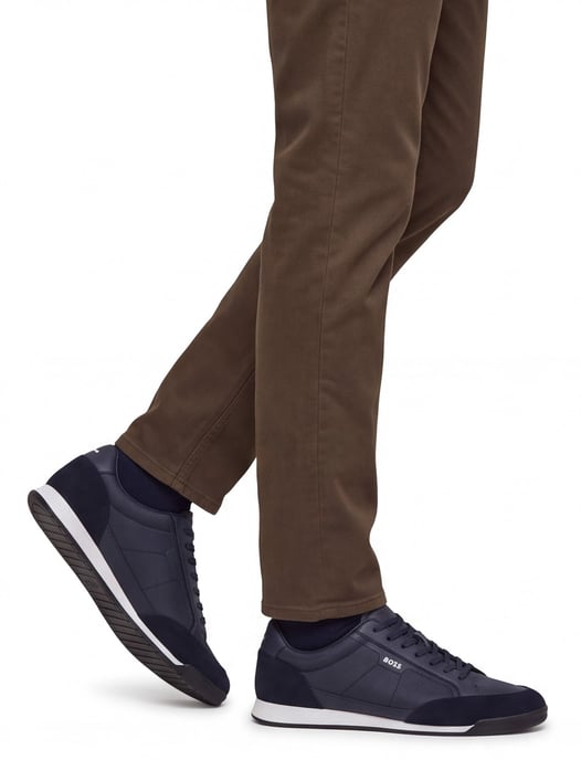 BOSS Black sneakers donkerblauw koeleder suede element - Image 2