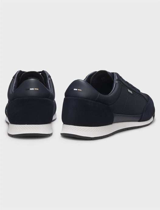 BOSS Black sneakers donkerblauw koeleder suede element - Image 4