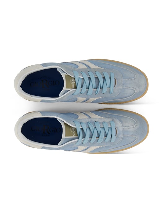 lichtblauw wit sneakers laag Giorgio met blauwe veters - Image 4