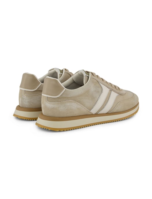 beige wit sneakers laag Giorgio met blauwe beige veters - Image 3