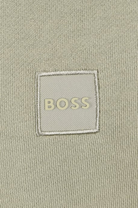 Trui BOSS Orange groen sweater met logopatch - Image 3