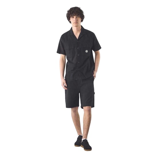 Pretty Green Mens Regular Short-Sleeved Shirt (Black) - Image 1