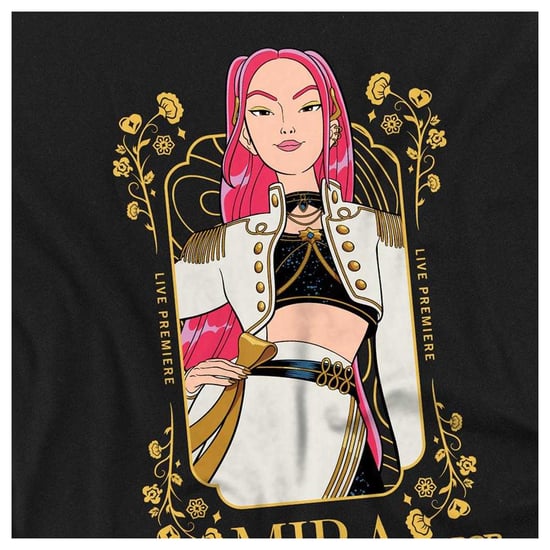 K-Pop Demon Hunters Unisex Adult Mira Frame Long-Sleeved T-Shirt (Black/Golden) - Image 3