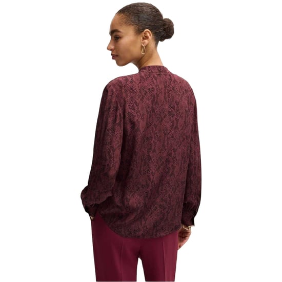 Boss Damesblouse met lange mouwen en slangenprint (Bourgondië) - Image 3