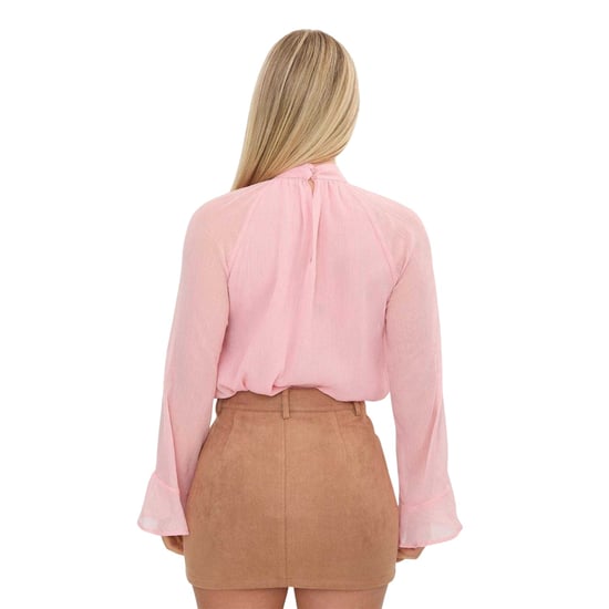 I Saw It First Damesblouse met ruches en lange mouwen (Blush) - Image 2