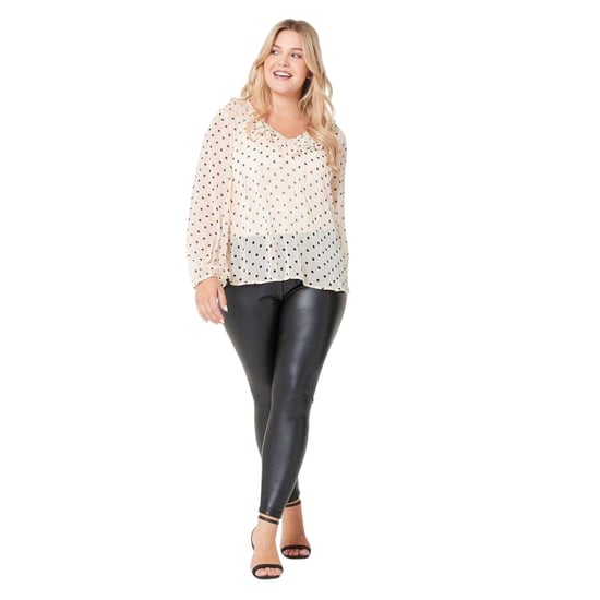 Be You Damesblouse met stippen en ruches (Crème) - Image 1