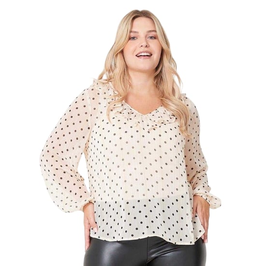 Be You Damesblouse met stippen en ruches (Crème) - Image 2