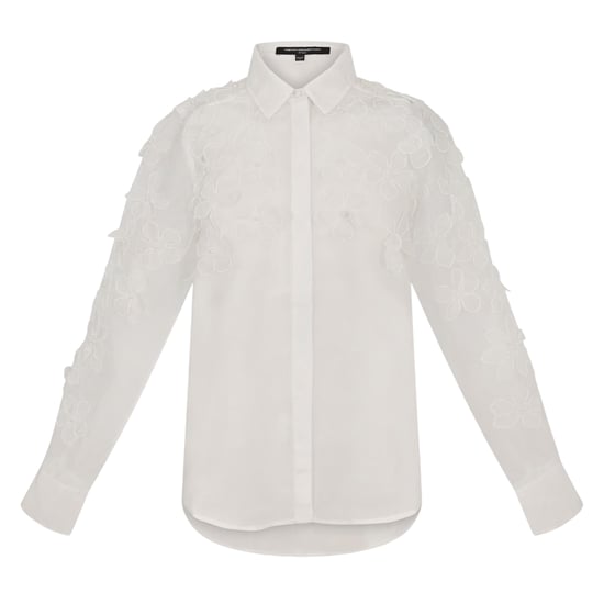 French Connection Womens/Ladies Floral 3D Long-Sleeved Shirt (White) - Image 2