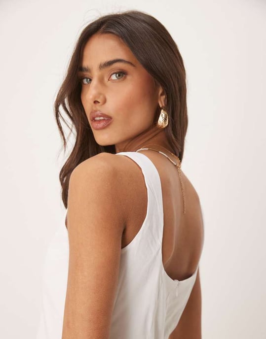 JDY bubble hem mini dress in white - Image 2