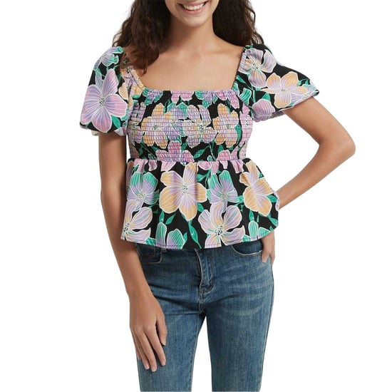 Be You Damesblouse met vierkante halslijn en een losse pasvorm (Zwart) - Image 2