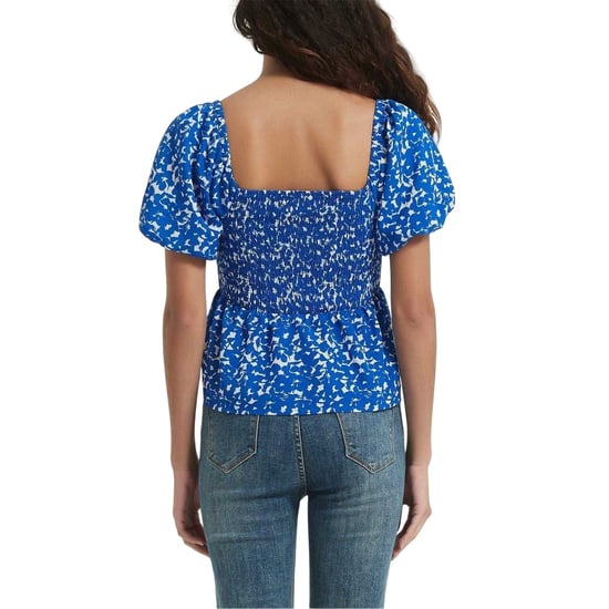 Be You Damesblouse met vierkante halslijn en een losse pasvorm (Blauw) - Image 3