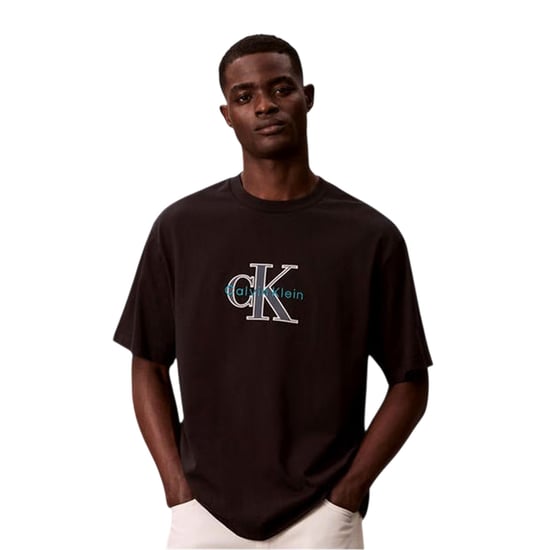 Calvin Klein Heren Tekst Logo T-shirt (Zwart) - Image 2